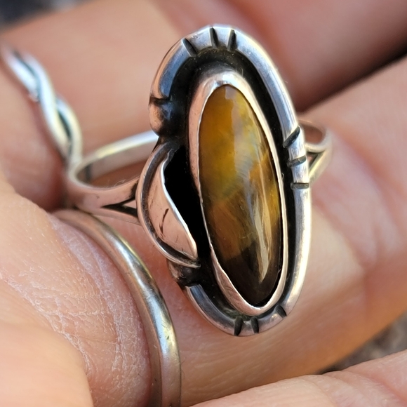 Artisan 925 sterling silver tiger's eye handcrafted ring size 6.5 - Picture 10 of 17